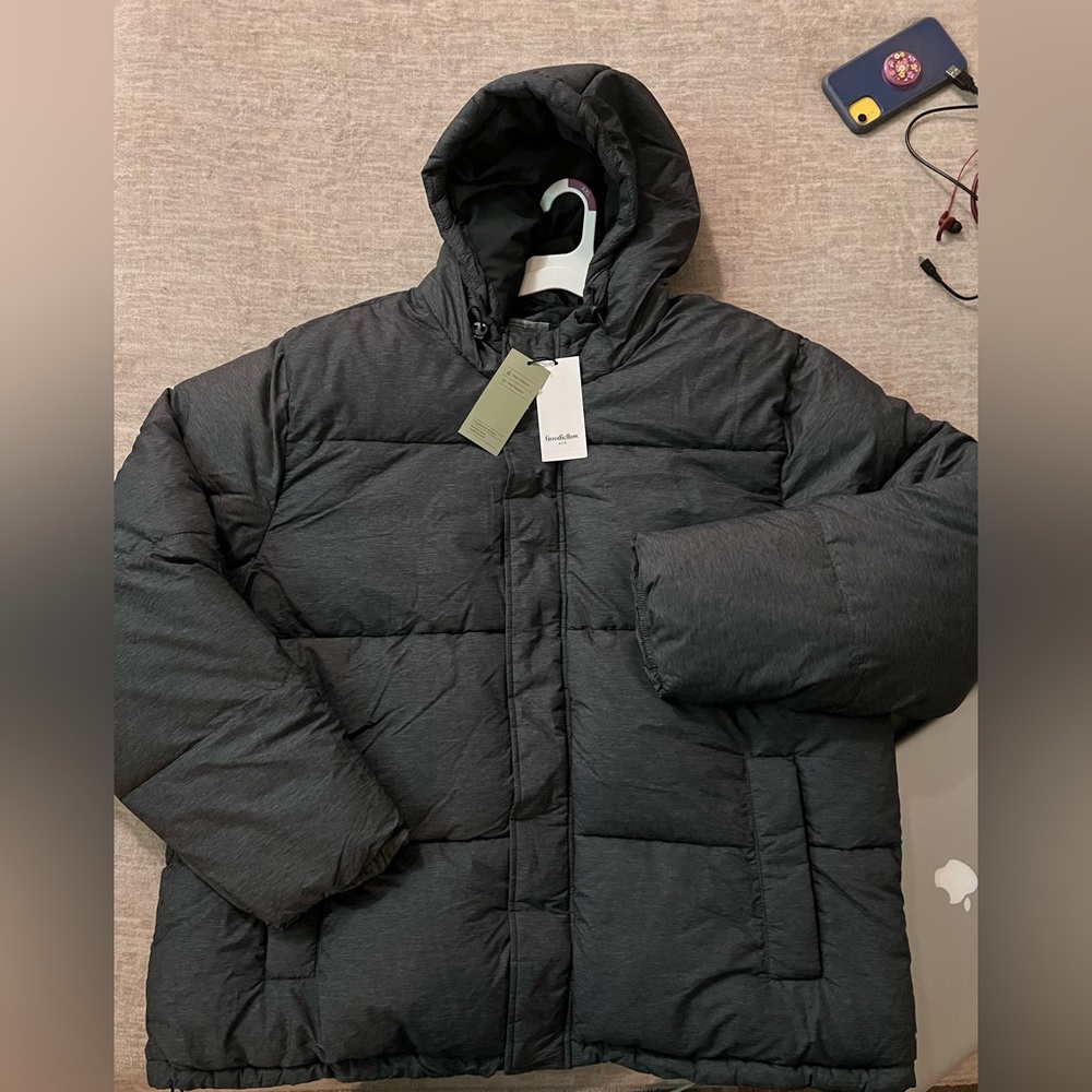 Men's Midweight Puffer Jacket, XXL- Goodfellow & Co